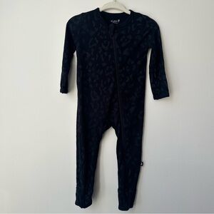 Kyte BABY Metallic Midnight Leopard Romper